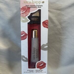 Sara Happ Hot Cocoa Kisses Treatment Duo Lip Scrub & Vanilla Gloss Open Box